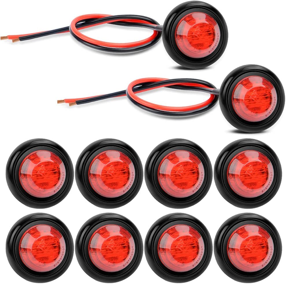 Aramox 4 Luci Di Ingombro Laterali A LED Per Auto, Camper E Rimorchio – 2 LED Per Pezzo, 12V/24V, Rosse, Impermeabili IP65, Con Viti - 5